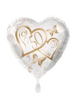 Folienballon Herz 50 zur goldenen Hochzeit